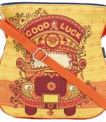 Haqeeba Casual Women Orange Ethnic Printed Sling Bag