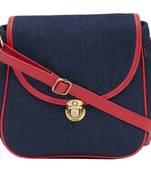 Haqeeba Casual Women Blue Denim Sling Bag