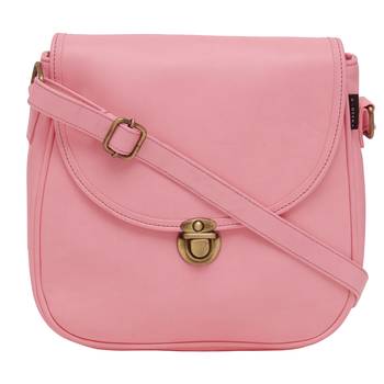 Haqeeba Casual Women Leatherette Pink Sling Bag 1