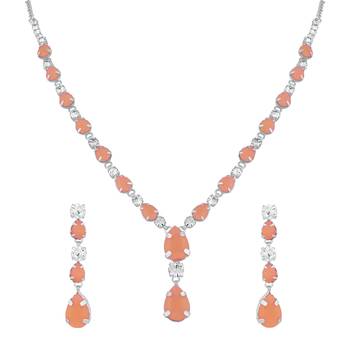Pink crystal necklace sets 1