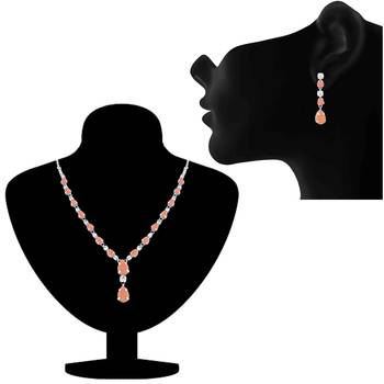 Pink crystal necklace sets 2