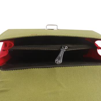 Haqeeba Casual Women Green and Red Canvas Sling Bag 4