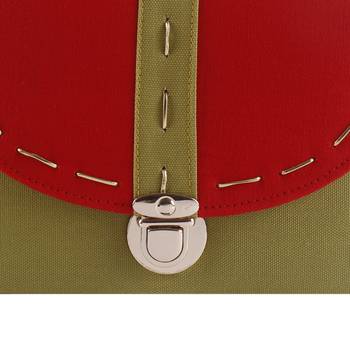Haqeeba Casual Women Green and Red Canvas Sling Bag 5