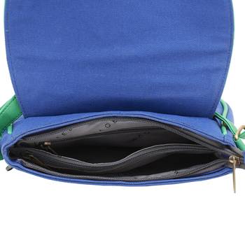 Haqeeba Casual Blue, Multicolor Jacquard/Canvas Sling Bag 3