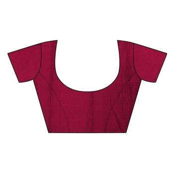 Maroon printed malgudi art silk saree with blouse 5