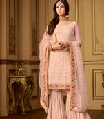 Pink embroidered net salwar