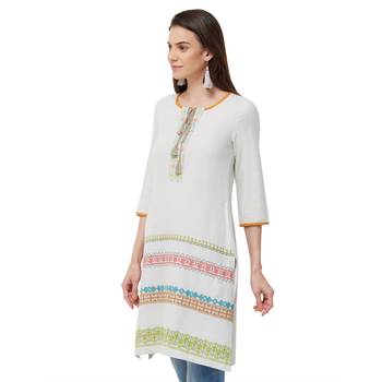 Grey embroidered viscose long tops 2