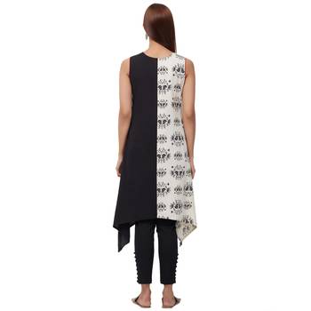 Off white printed cotton long tops 3