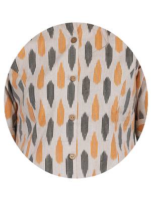 Orange printed cotton kurti 5