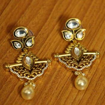 White Pearl Danglers-Drops 1