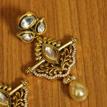 White Pearl Danglers-Drops 2