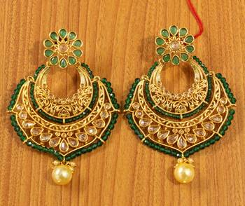 Green Onyx Chandbali 1