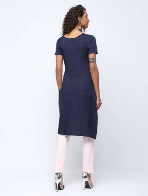 Red printed crepe kurti 2