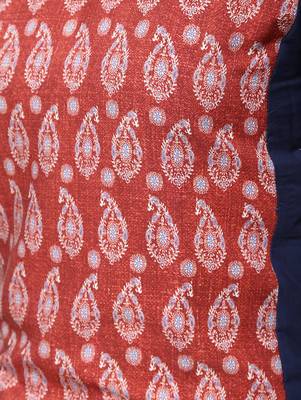 Red printed crepe kurti 5