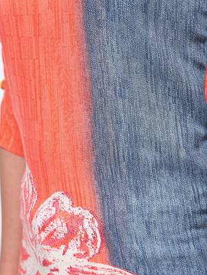 Orange printed rayon kurti 5