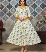White printed rayon kurti