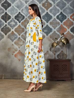 White printed rayon kurti 3