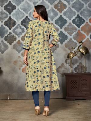 Beige embroidered rayon kurti 2
