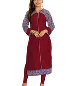 Maroon Printed Cotton Kurtis