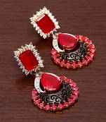 White Gold Plated Brass Made Diamond Embellished Designer Danglers 216ED13