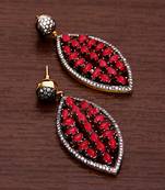 White Gold Plated Brass Made Diamond Embellished Designer Danglers 216ED17