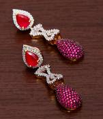 White Gold Plated Brass Made Diamond Embellished Designer Danglers 216ED45