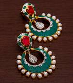 White Gold Plated Brass Made Diamond Embellished Designer Danglers 216ED51