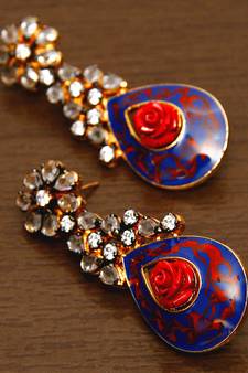 White Gold Plated Brass Made Diamond Embellished Designer Danglers 216ED54