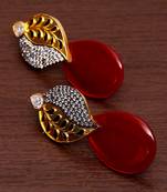 White Gold Plated Brass Made Diamond Embellished Designer Danglers 216ED57