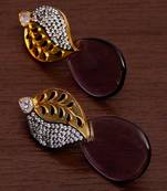 White Gold Plated Brass Made Diamond Embellished Designer Danglers 216ED60