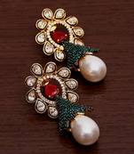 White Gold Plated Brass Made Diamond Embellished Designer Danglers 216ED71