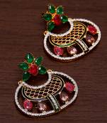 White Gold Plated Brass Made Diamond Embellished Designer Danglers 216ED73