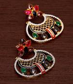 White Gold Plated Brass Made Diamond Embellished Designer Danglers 216ED74