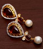 White Gold Plated Brass Made Diamond Embellished Designer Danglers 216ED79