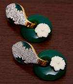 White Gold Plated Brass Made Diamond Embellished Designer Danglers 216ED84