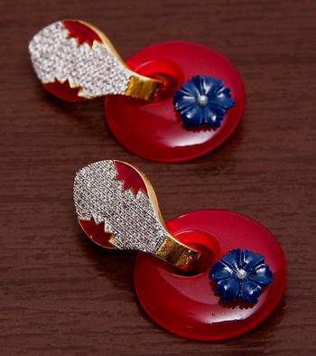 White Gold Plated Brass Made Diamond Embellished Designer Danglers 216ED90 1