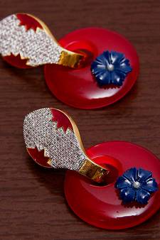 White Gold Plated Brass Made Diamond Embellished Designer Danglers 216ED90