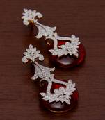 White Gold Plated Brass Made Diamond Embellished Designer Danglers 216ED106