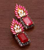 White Gold Plated Brass Made Diamond Embellished Designer Danglers 216ED129