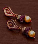 White Gold Plated Brass Made Diamond Embellished Designer Danglers 216ED135