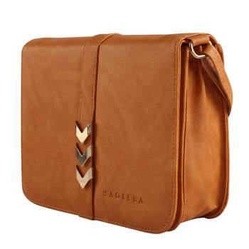 Women Casual Yellow leatherette Sling Bag 2