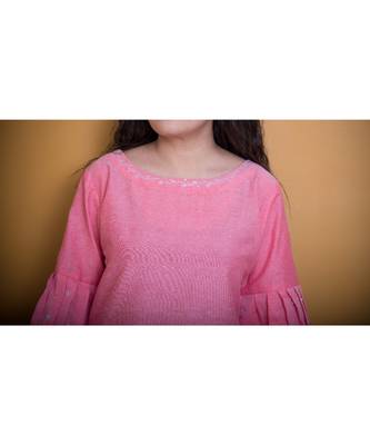 Pink Khadi Cotton Gota Patti Top 3
