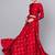 Red Mirror Work Art Silk Semi Stitched Indian Wedding Lehenga Dress