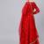 Red Mirror Work Art Silk Semi Stitched Indian Wedding Lehenga Dress