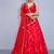 Eye-catching Red Embroidered with mirror work Art Silk Lehenga choli for wedding