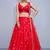 Eye-catching Red Embroidered with mirror work Art Silk Lehenga choli for wedding