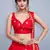 Eye-catching Red Embroidered with mirror work Art Silk Lehenga choli for wedding