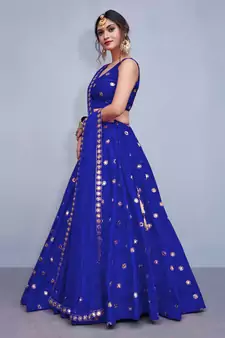 Meghalya Royal Blue Art Silk Lehenga Choli Set