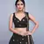 Marvellous Black Embroidered with mirror work Art Silk Lehenga choli for party