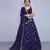 Mesmerizing Navy Blue Embroidered with mirror work Art Silk Party wear Lehenga choli
